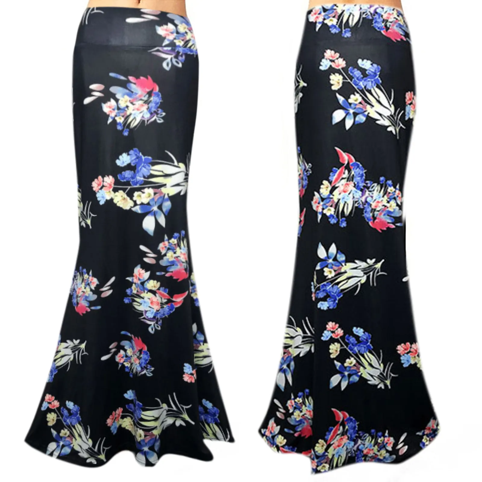 Женская юбка-годе с завышенной талией длинная облегающая юбка-стрейч лето 2021 |