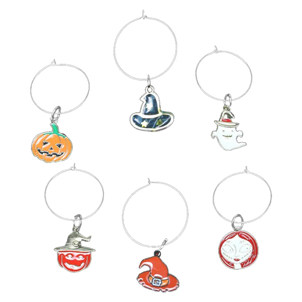 

6Pcs Decorative Glass Pendants Rings Glass Ring Random Color