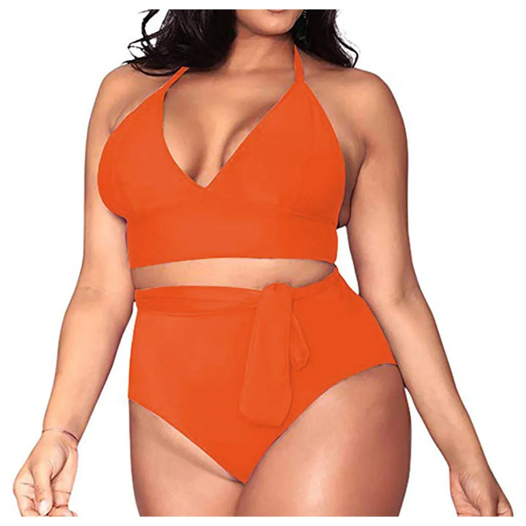 Купальник-бикини с высокой талией V-образным вырезом