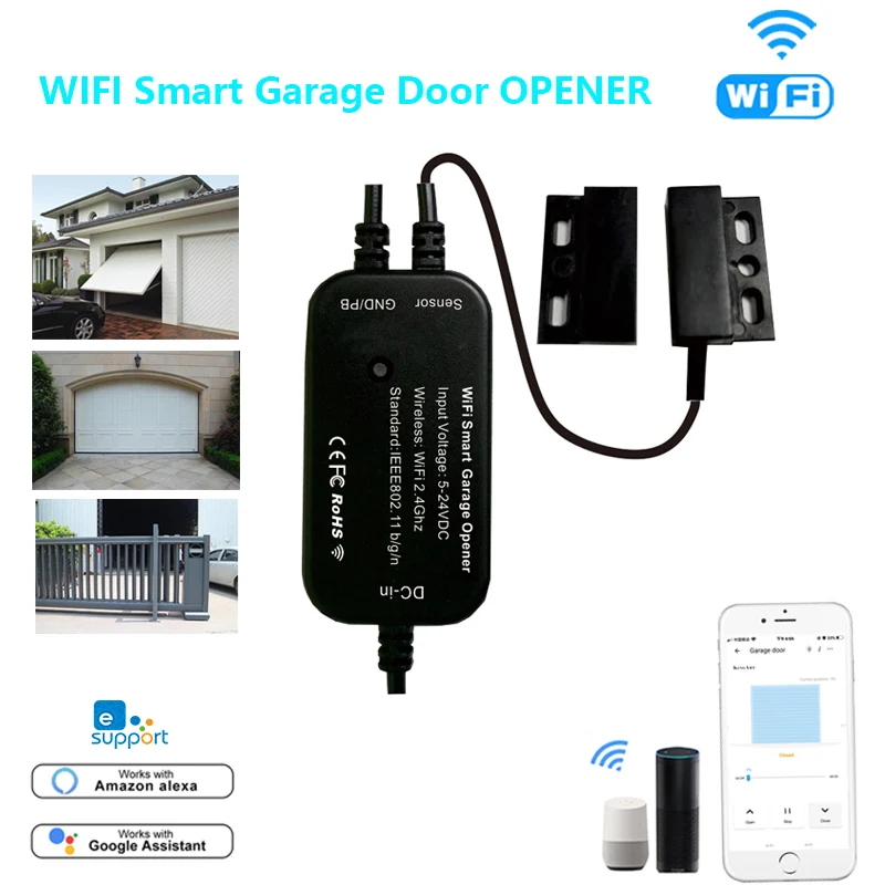 5/12/24V WI-FI смарт-устройство для гаражной двери штарки завальцовки Управление Для