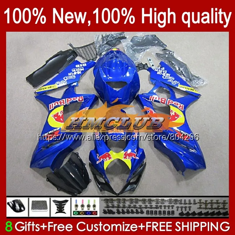 

Корпус для SUZUKI GSXR1000 K7 GSXR-1000 GSX R1000 35No.53 GSXR 1000 CC 1000CC 07 08 GSX-R1000 2007 2008 синий желтый обтекатель