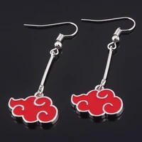 anime akatsuki itachi red cloud drop earrings ninja kunai shuriken earring women men party cosplay jewelry accessories