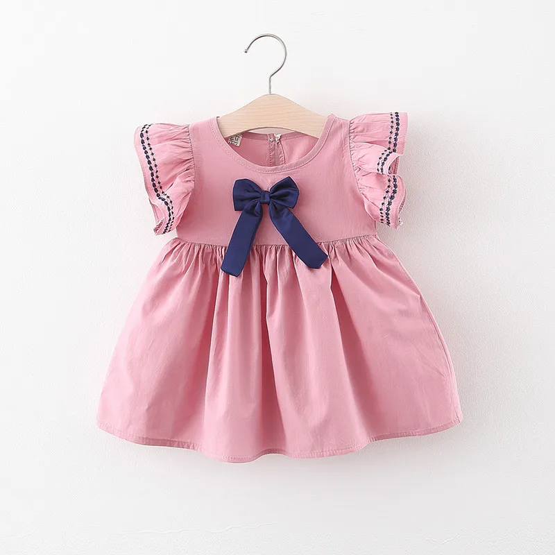 

Summer Girls Party Dress Baby Infant Newborn Girls Bow Style Clothing Kids Girls Cotton Cute Dress For Toddler Girls Clothes
