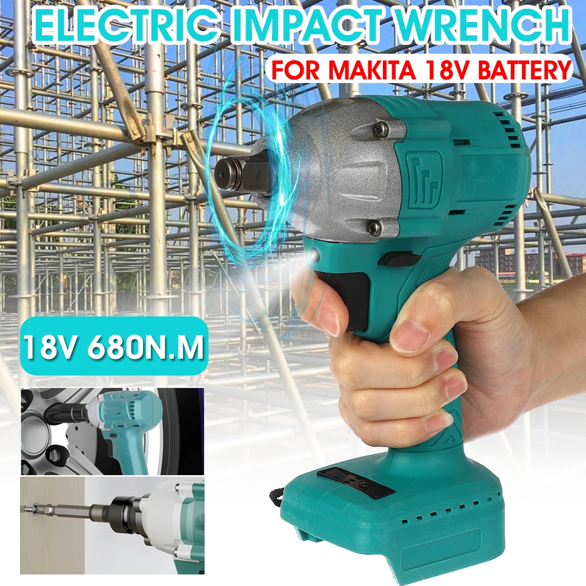 Беспроводной бесщеточный Электрический ударный гайковерт Drillpro 1/2 нм торцевой