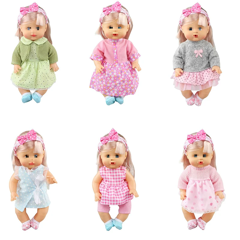 

6 Pcs/Set Baby Doll Clothes For 28 Cm Toy 11 Inch Girl Dolls Born Babies Fashion Dress Tops Skirts Doll Accessories Girl'S Gift