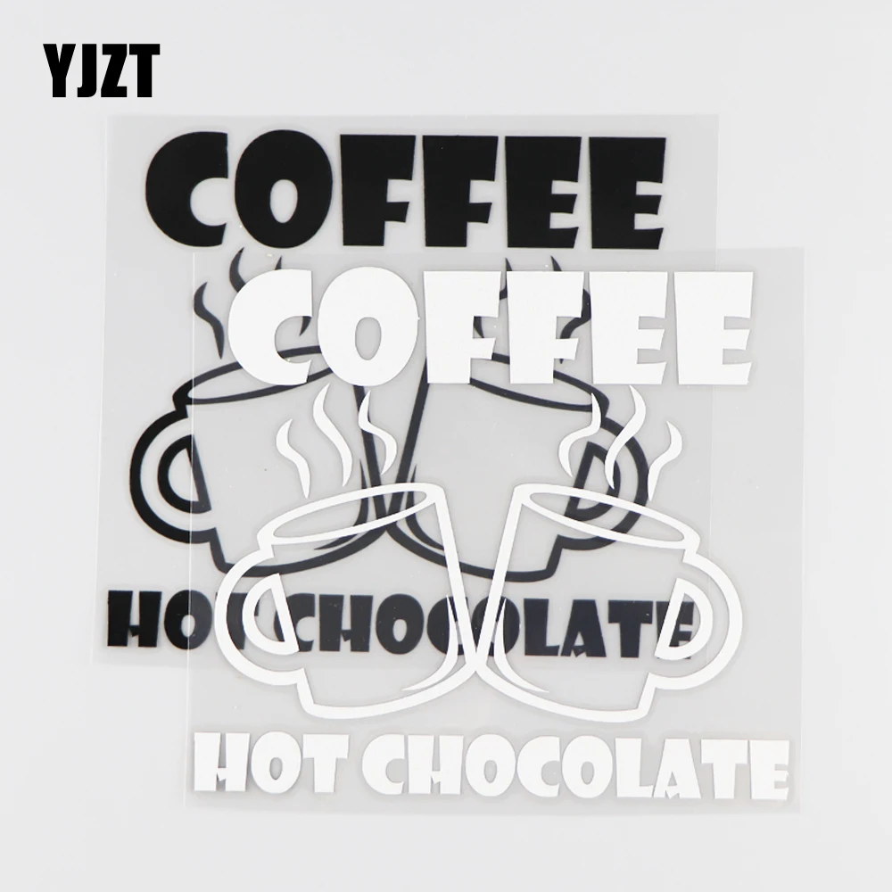 YJZT 13 8 × 12 4 см кофейный горячий шоколад виниловая наклейка слово Декор мультфильм