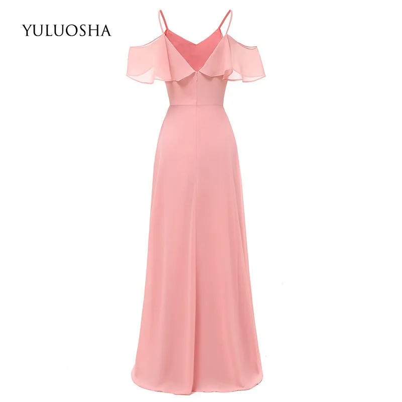 

YULUOSHA New Arrival Women Fashion Sexy Evening Dresses Boat Neck Sleeveless Party Prom Formal Gowns Long Vestidos Cerimonia