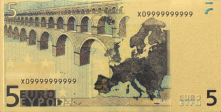Евро Памятная коллекция монет 5 евро старые банкноты 24k позолоченные