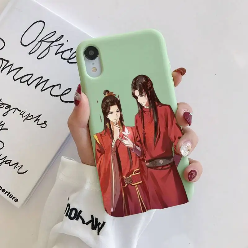 

Tian guan ci fu Liquid Silicone Phone Case for iPhone 11 Pro Max XR XS X Soft Candy Cover for iPhone 6 6S 7 8 Plus Cases