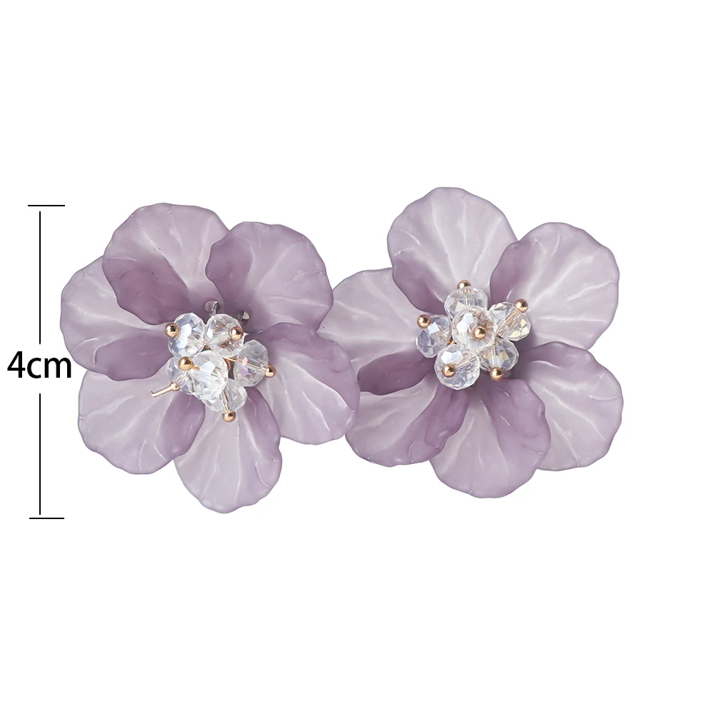 Женские серьги-гвоздики в форме цветка элегантные красивые серьги с кристаллами