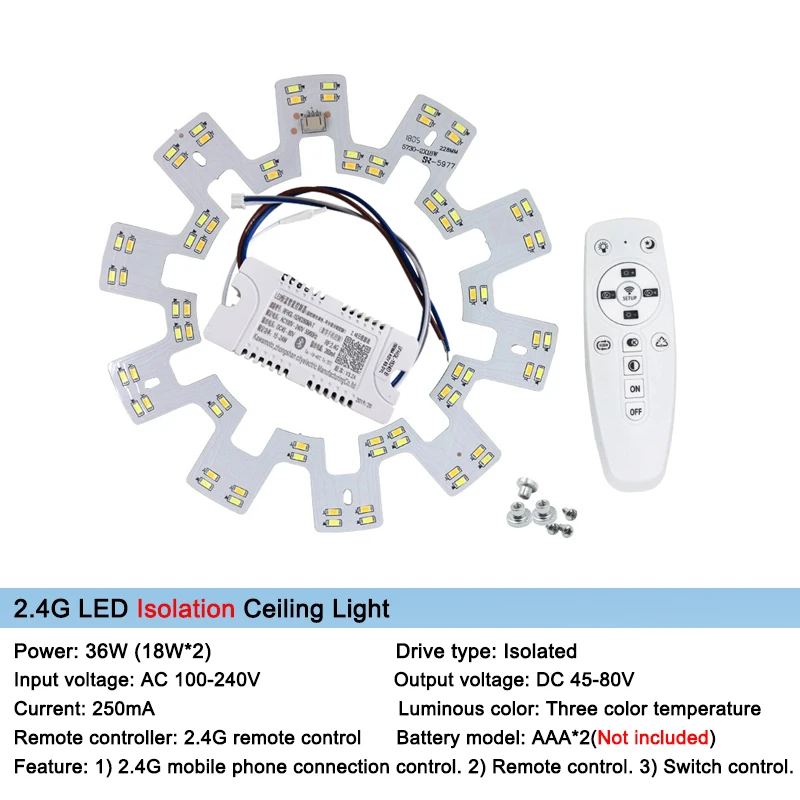g-18x2Wisolation2.4G Умный 2,4G Сменный светильник, поверхность источника для дистанционного управления, люстра, потолочный светодиодный светильник, потолочный светильник - Цвет корпуса: g-18x2Wisolation2.4G