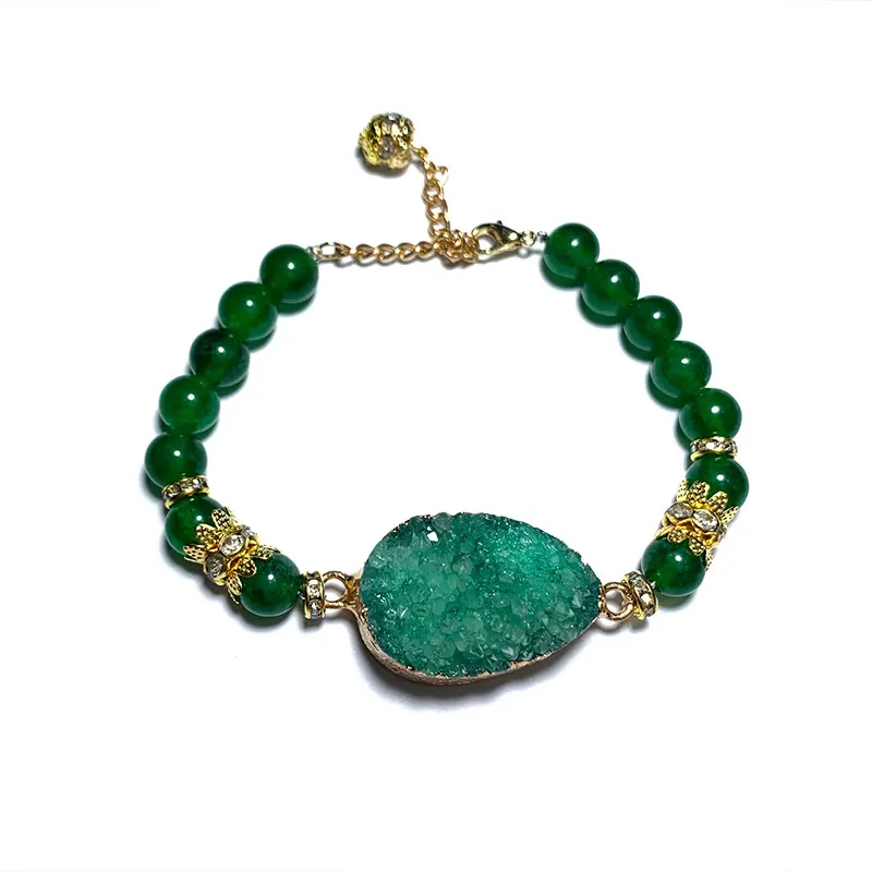 Оригинальный DIY браслет с подвеской из 100% натурального камня Хрустальный