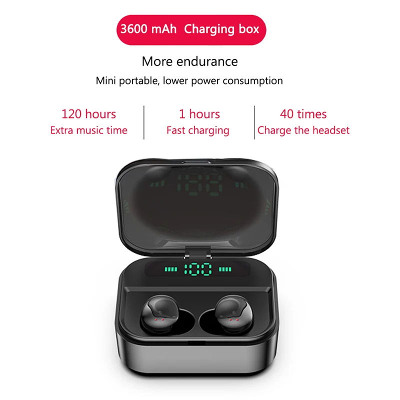 Наушники-вкладыши TWS True Беспроводной наушники Bluetooth 5 0 IPX7 Водонепроницаемый