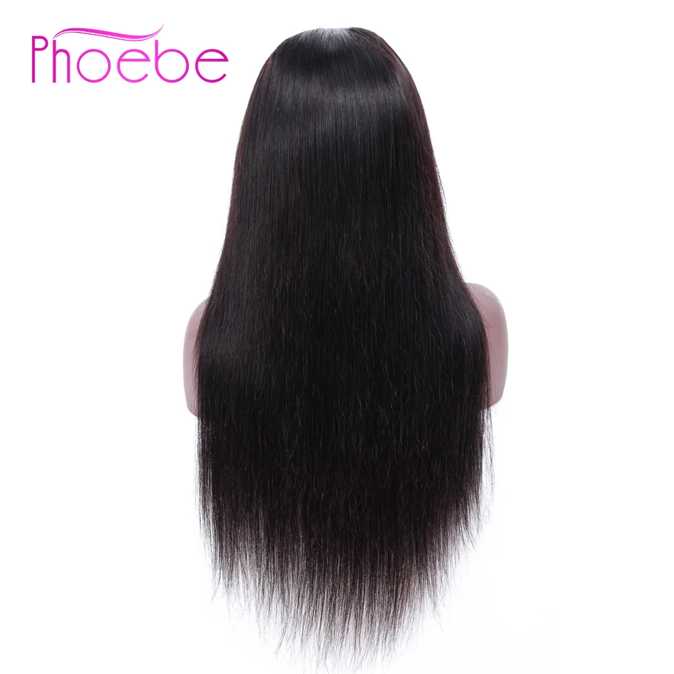 Phoebe 4*4 человеческие волосы парики на шнурках для черных женщин прямые