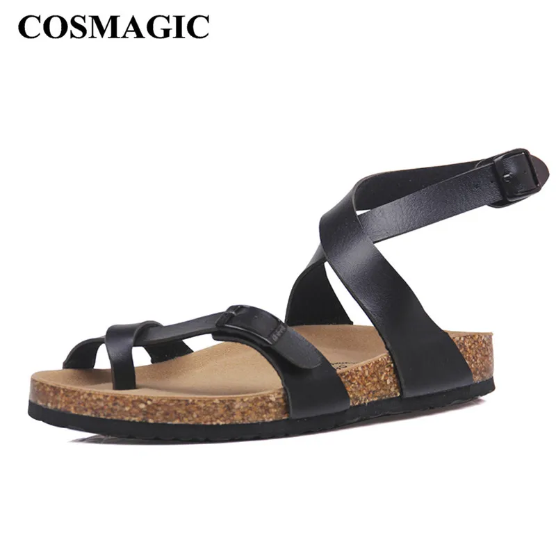 Женские сандалии COSMAGIC повседневные пляжные гладиаторы с нескользящей пряжкой и