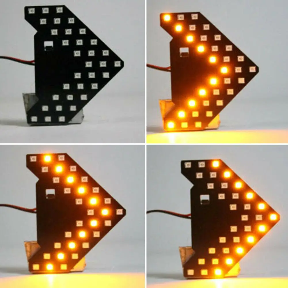 

1Pc DC12V 33SMD 7000K LED Yellow Vehicles Car Rear View Mirror Lamp Arrow Steering Turn Signal Light Indicator Car Styling