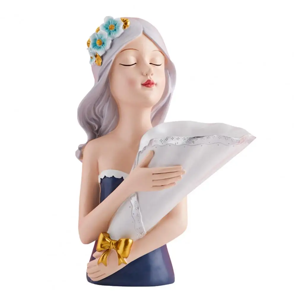 

HOT SALES !!! Resin Bouquet Girl Sculpture Ornament Gift Living Room Home Decor Accessories Wholesale Dropshipping