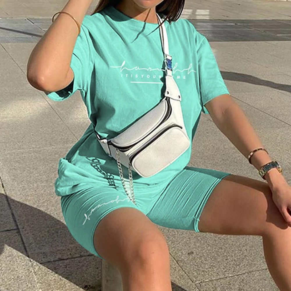 Велосипедный комплект из 2 предметов с надписью пуловер и шорты в стиле оверсайз