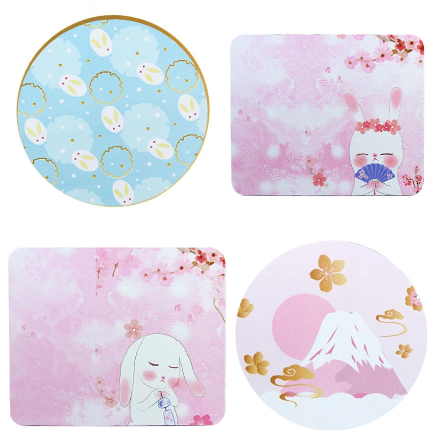 1pc Cute Cartoon Rabbit Cat Pink Flower Rose Pattern Small Mousepad Mat Computer Keyboard Game Mouse Pad Mats Toys |