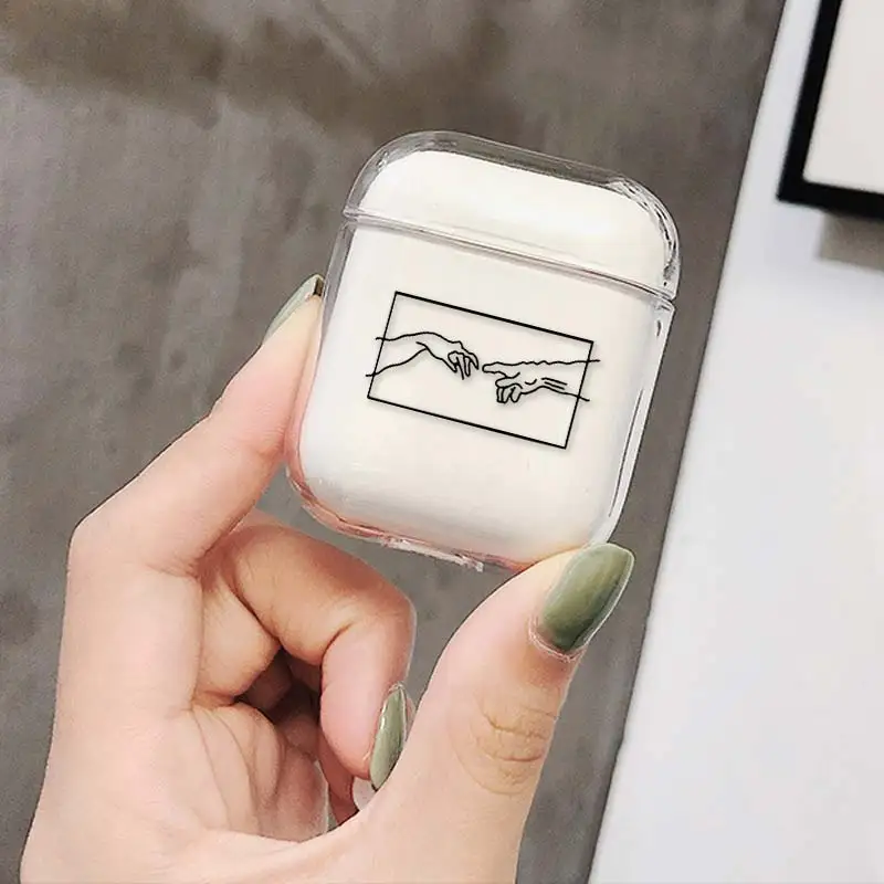 Прозрачный чехол для Airpods Art AirPods 1/2 Чехол Жесткий ПК Защитный беспроводной