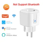 Смарт-розетка с поддержкой Wi-Fi и Bluetooth, 16 А, функция мониторинга мощности, таймер, управление через приложение Tuya SmartLife, работает с Alexa Google