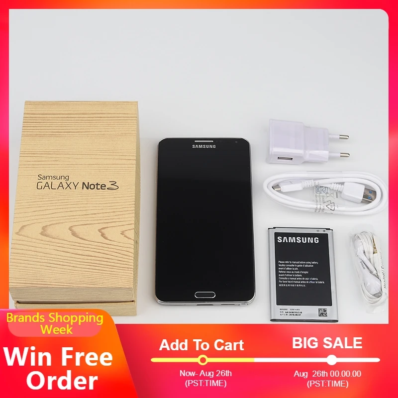 Разблокированный Мобильный телефон samsung Galaxy Note 3 4G LTE Android 5 7 дюймов N9005 1920x1080 13 МП 16