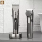 Машинка для стрижки волос Youpin RIWA, персональный электрический триммер, перезаряжаемая мощная стальная головка с светодиодный-экраном, моющаяся, 2020