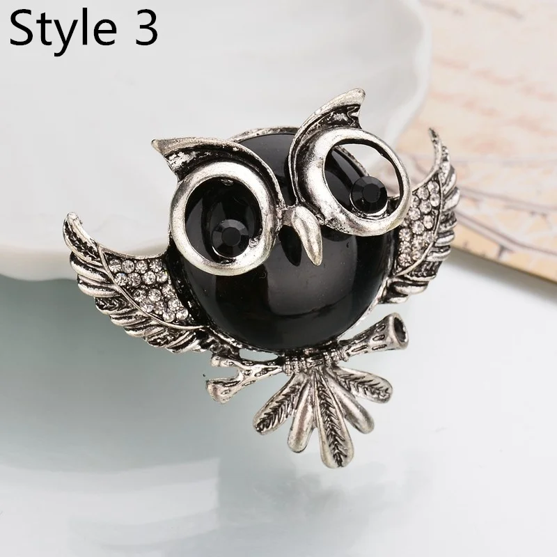 Милое Качество Сова брошки и шпильки Кристалл Большие Животные броши брошь