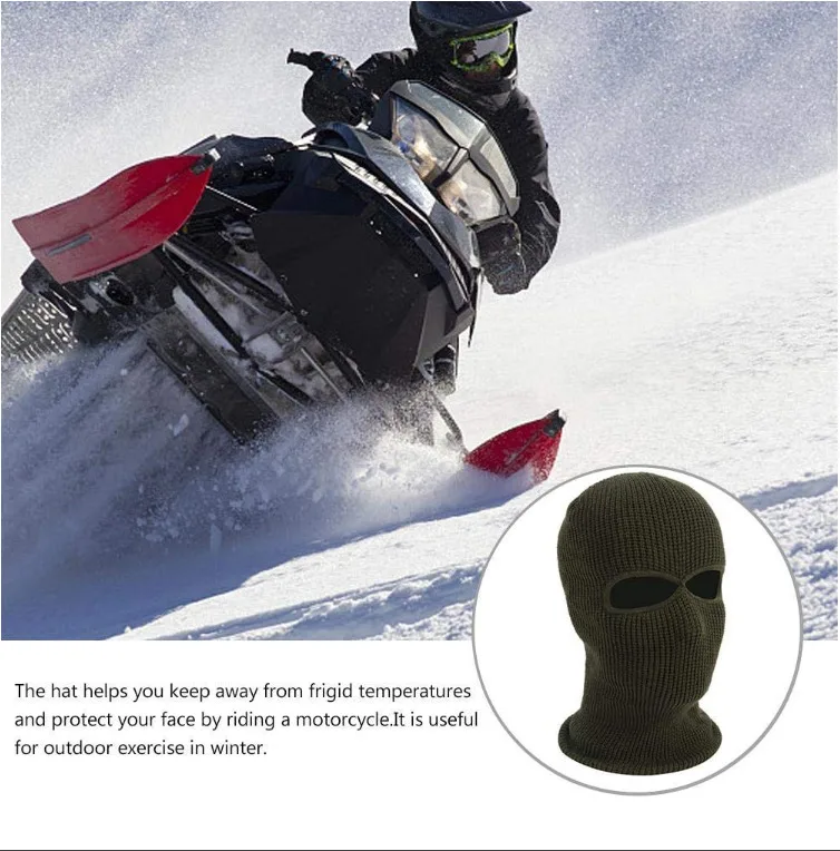 Маска для лица велосипеда лыжная маска с тремя отверстиями Балаклава вязаная