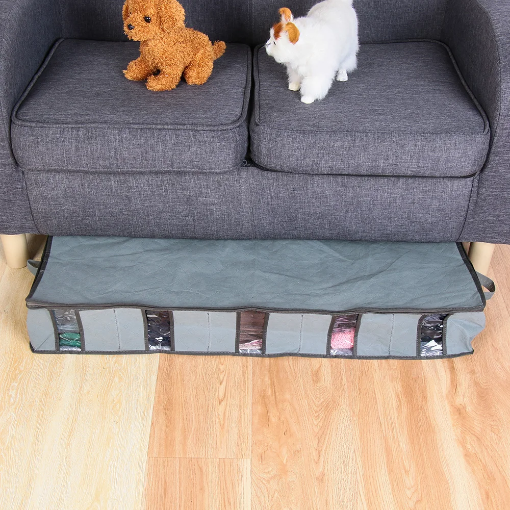 Большая складная вместительная коробка для хранения на дно кровати одеяло под