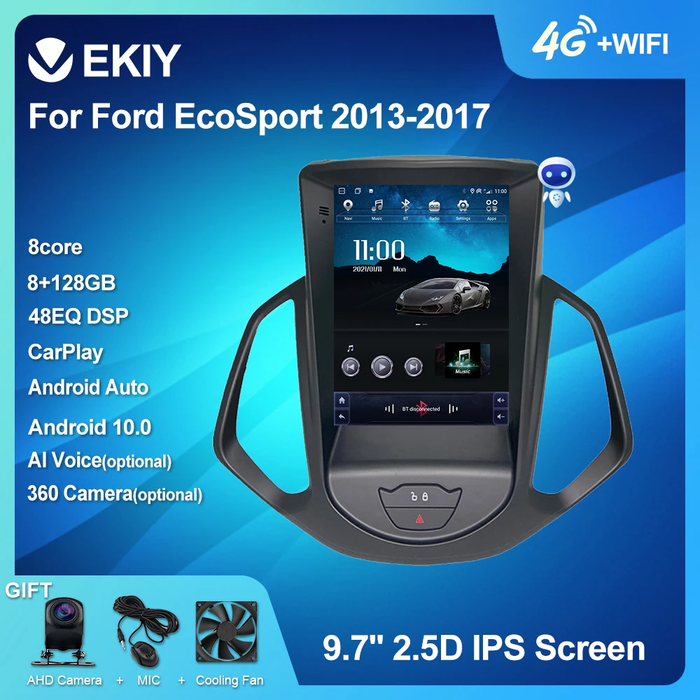 

EKIY Android 10 Автомобильный GPS для Ford EcoSport 2013-2017 навигация Радио стерео Мультимедиа вертикальный экран Тесла 2 DIN BT DVD плеер