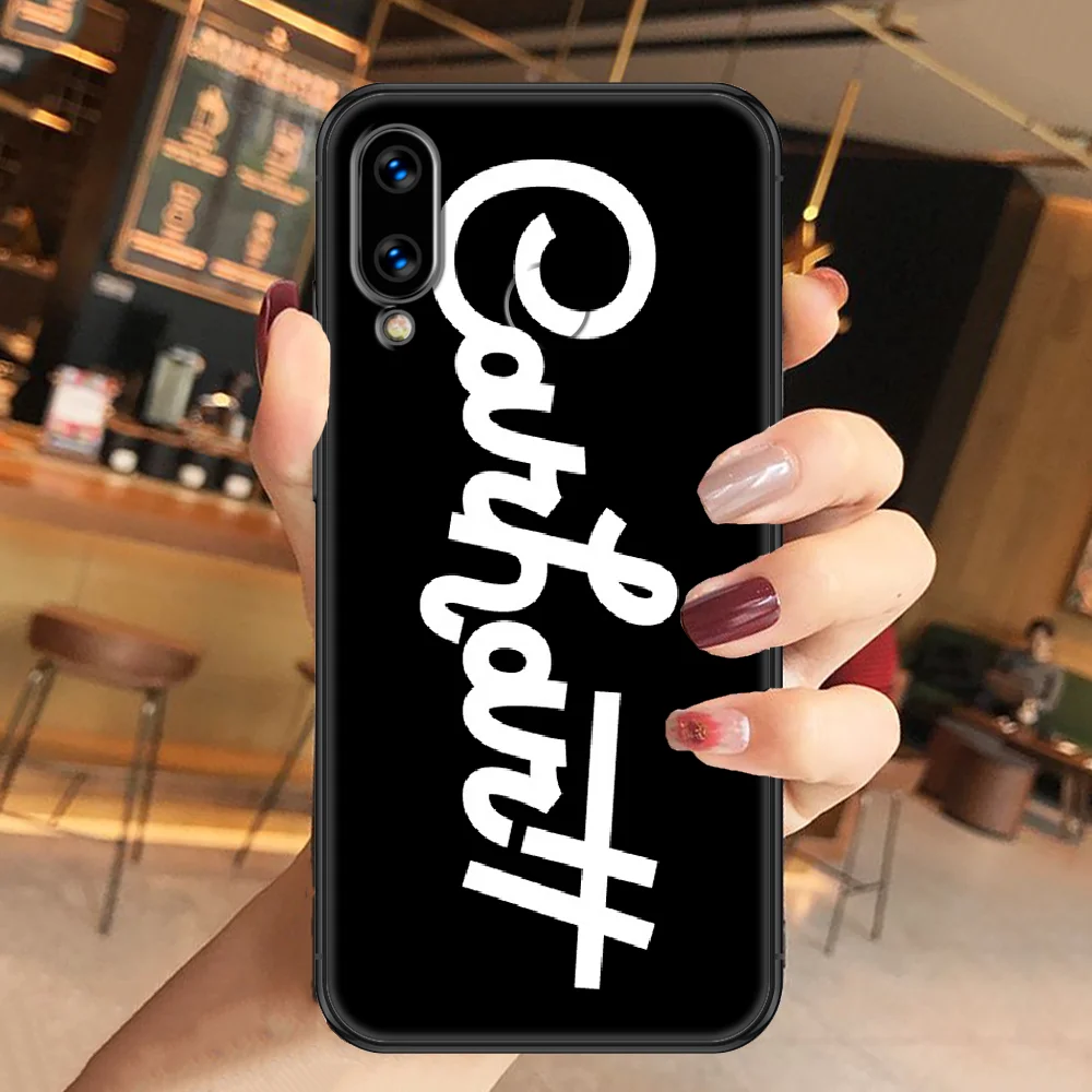 

designer famous carharttes brand Phone case For Huawei Honor 6 7 8 9 10 10i 20 A C X Lite Pro Play black luxury cell cover 3D