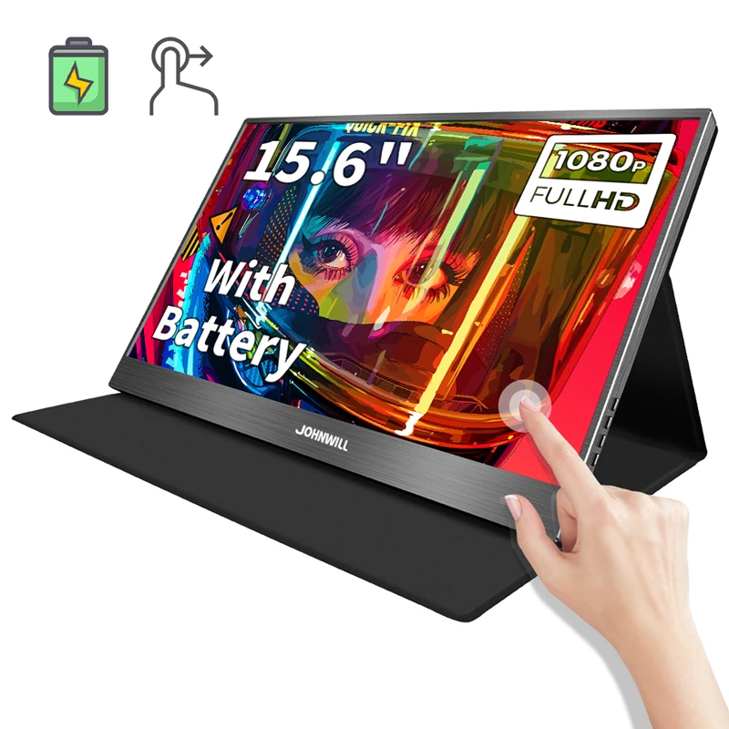 15 6 дюймовый сенсорный экран портативный аккумулятор монитор ПК 1080P ips hd usb type c