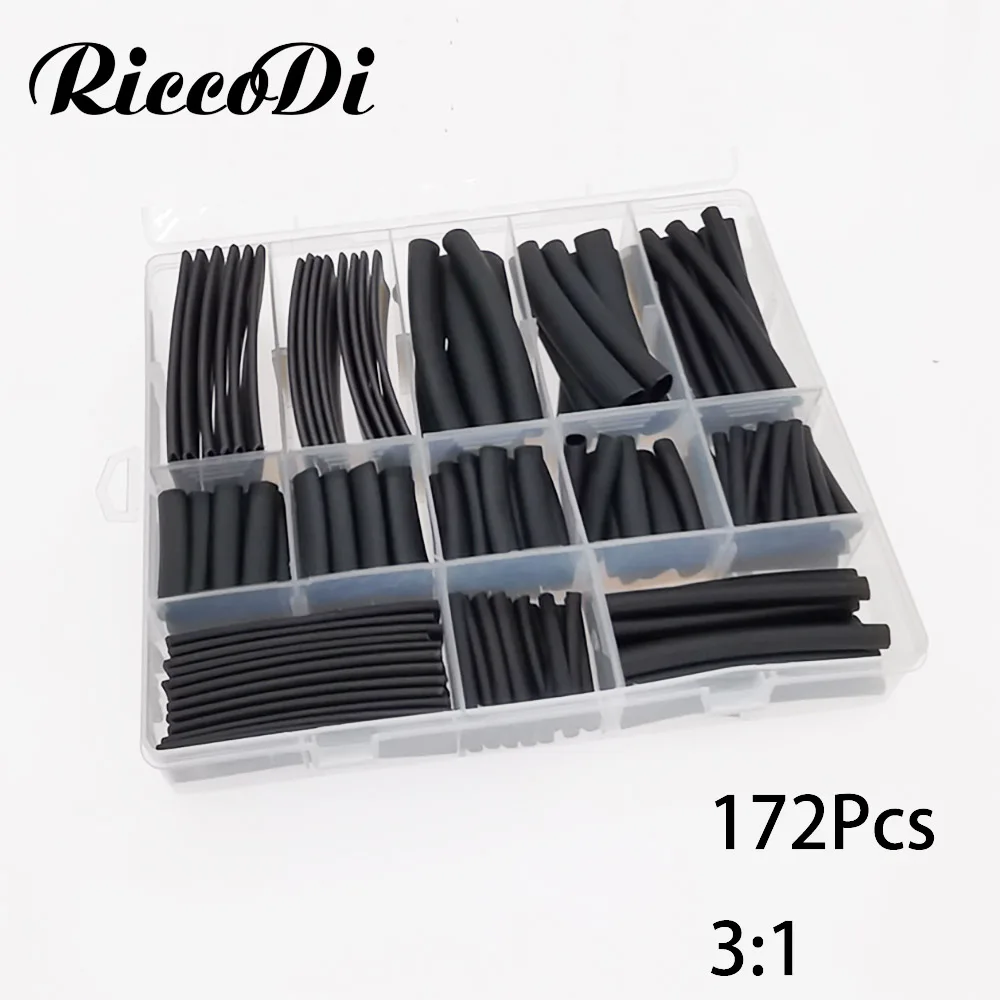 Термоусадочная трубка 172 шт. комплект термоусадочной трубки с двумя стенками 7