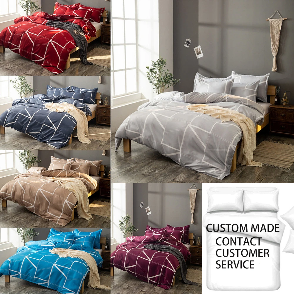 

Nordic style geometric line Kit hot sale quilt cover pillowcase bedding