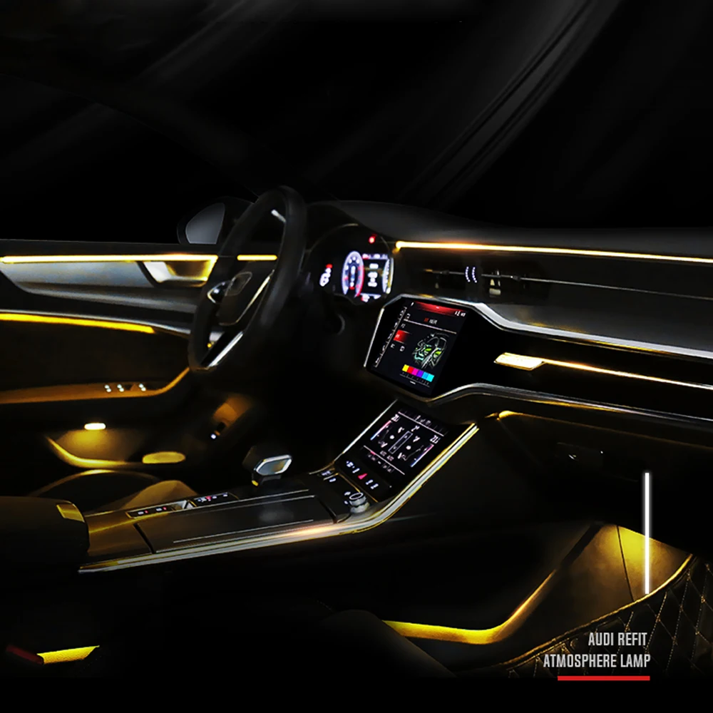 

For Audi A6 C8 2019 2020 30 color LED Interior Atmosphere Light ambient light door light Footwell light original MMI control