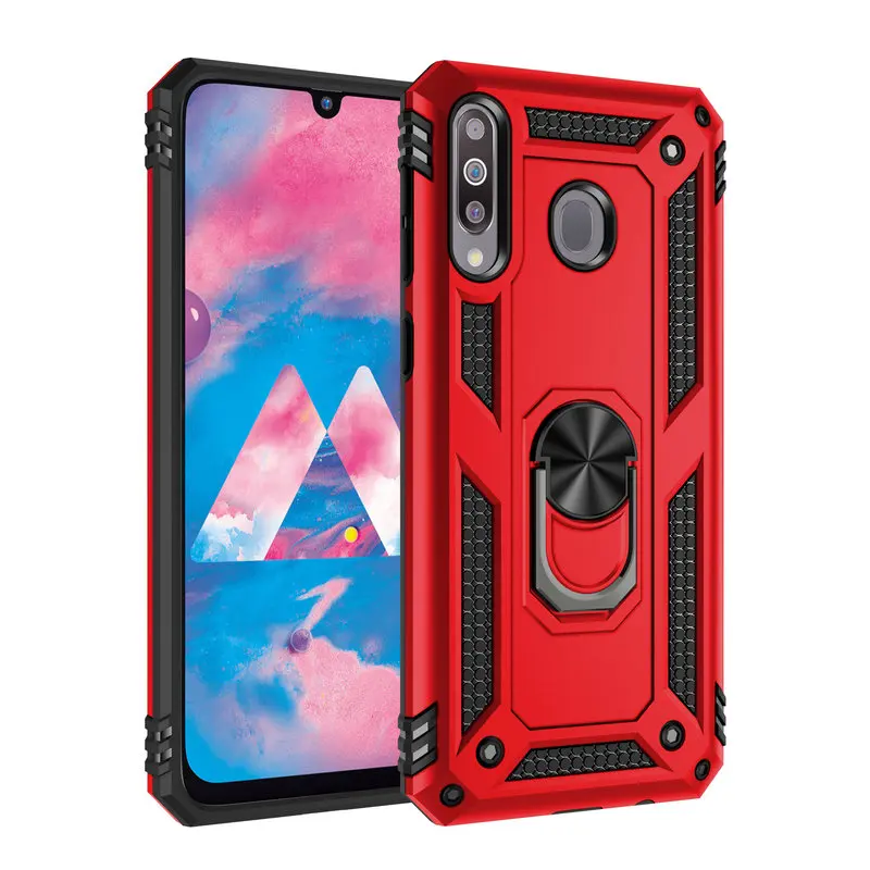 

For Samsung Galaxy M30 Metal Ring Hard Phone Case for Samsung Galaxy M30s Armor Case Back Cover Capa Etui Coque