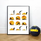 Схема для йоги Солнце Спорт плакат абстрактная стена искусство холст печать Современная декоративная картина декор для тренажерного зала