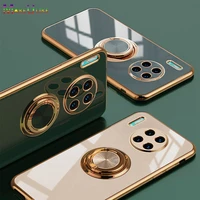 ring soft case for huawei mate 20 30 pro 20pro 30pro case anti drop golden edge cute stand cover for huawei mate30 mate20 case