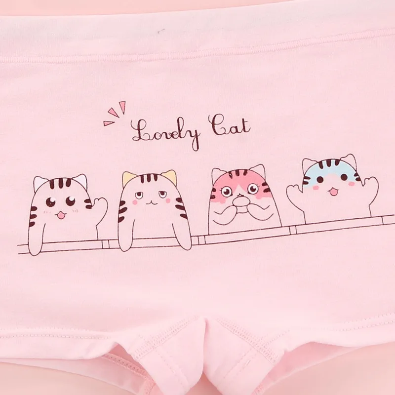 Трусы боксеры для девочек с милым котом 10 шт./лот хлопковые трусы