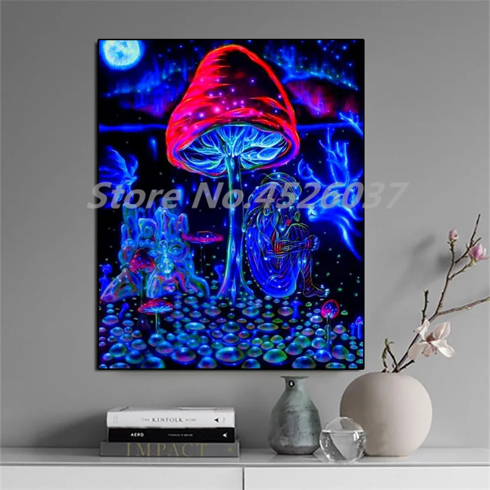 Грибы Trippy Искусство Холст Картина постер абстрактный принт декоративная картина