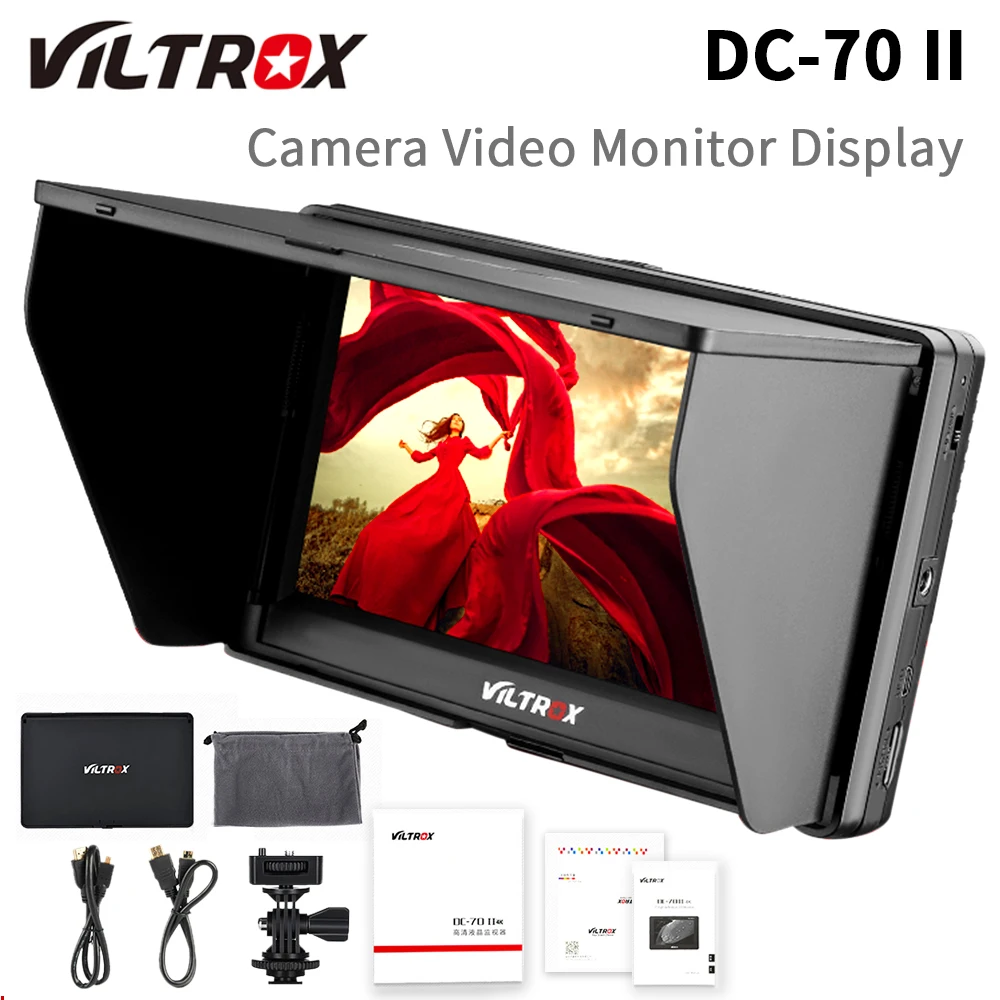 

VILTROX TFT HDMI-совместимый in/out 7-дюймовый ЖК-монитор для цифровых зеркальных камер Canon Nikon Sony Panasonic Viltrox DC-70 DC-70II