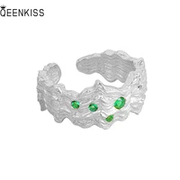 qeenkiss rg6445 jewelry%c2%a0wholesale%c2%a0fashion%c2%a0%c2%a0woman%c2%a0girl%c2%a0birthday%c2%a0wedding gift irregular aaa zircon 18kt gold white gold open ring