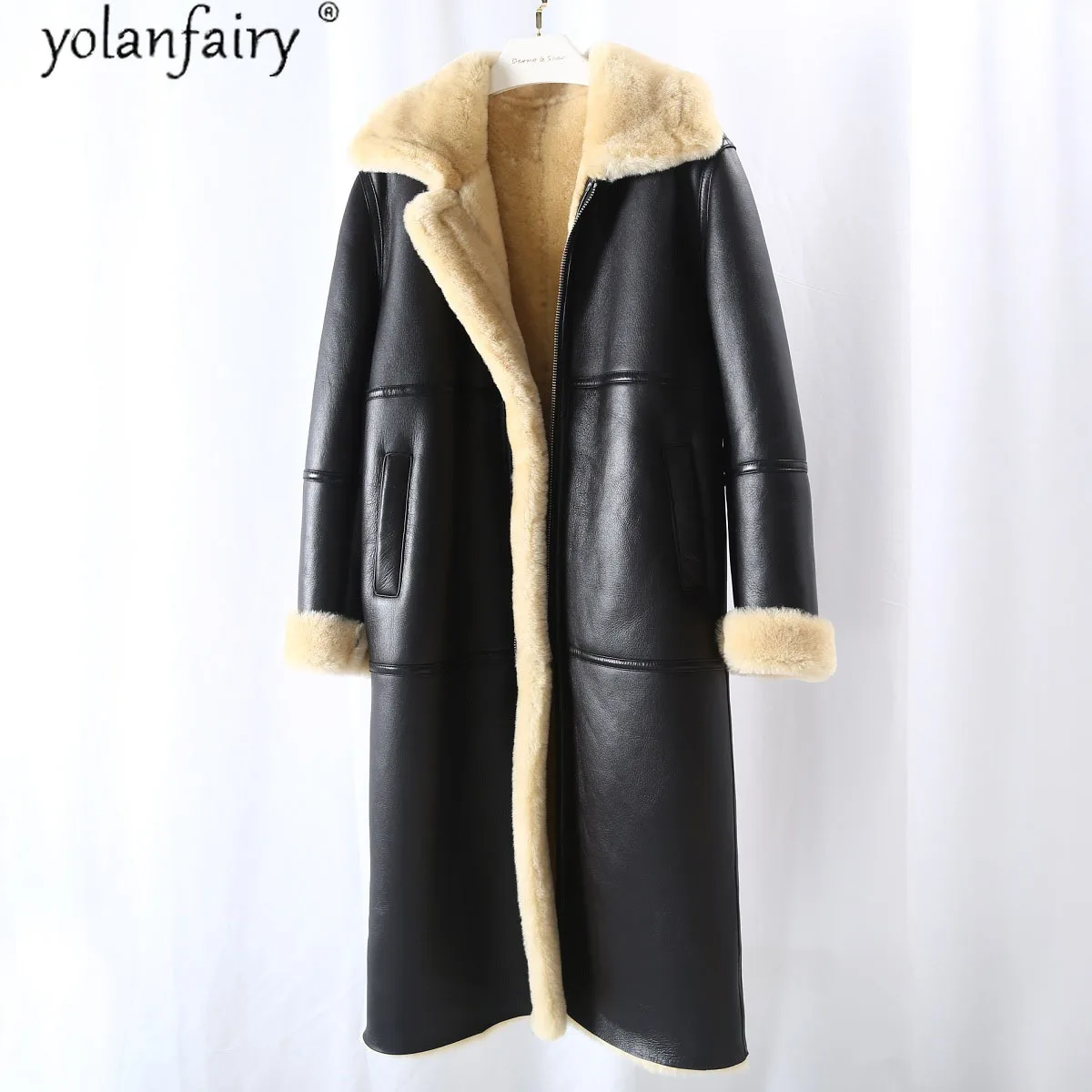 Женское зимнее пальто из натуральной овчины мериноса | Женская одежда