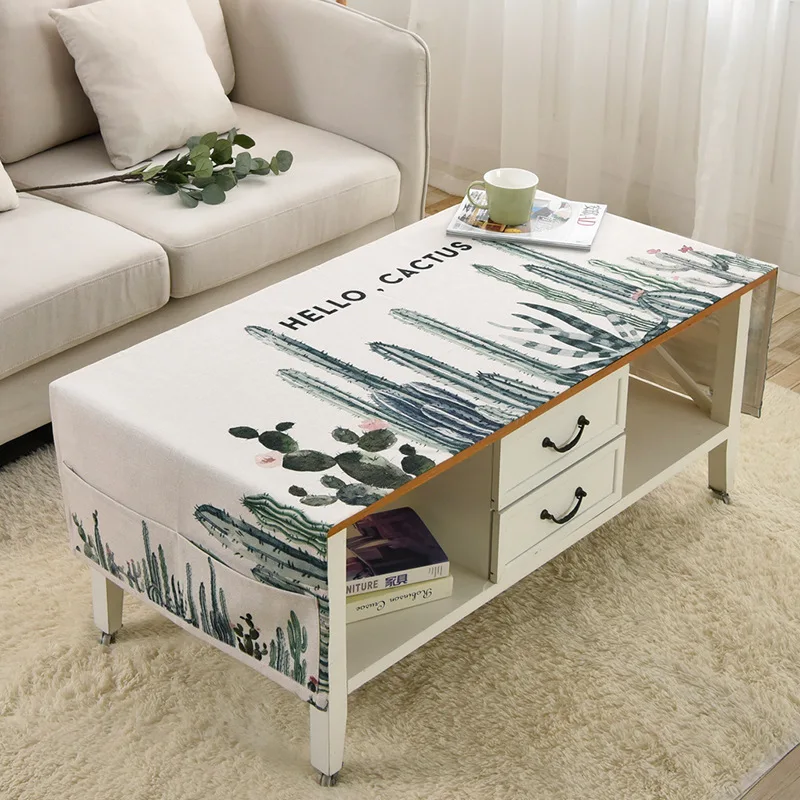 

Nordic Cactus Pattern Living Room Tablecloth Rectangular Tea Table TV Cabinet Covering Cloth Bar Counter Tablecloth