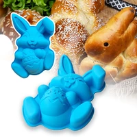 easter bunny egg silicone baking mold cartoon cute bunny cookies chocolate fondant mold kitchen baking tool easter supplies