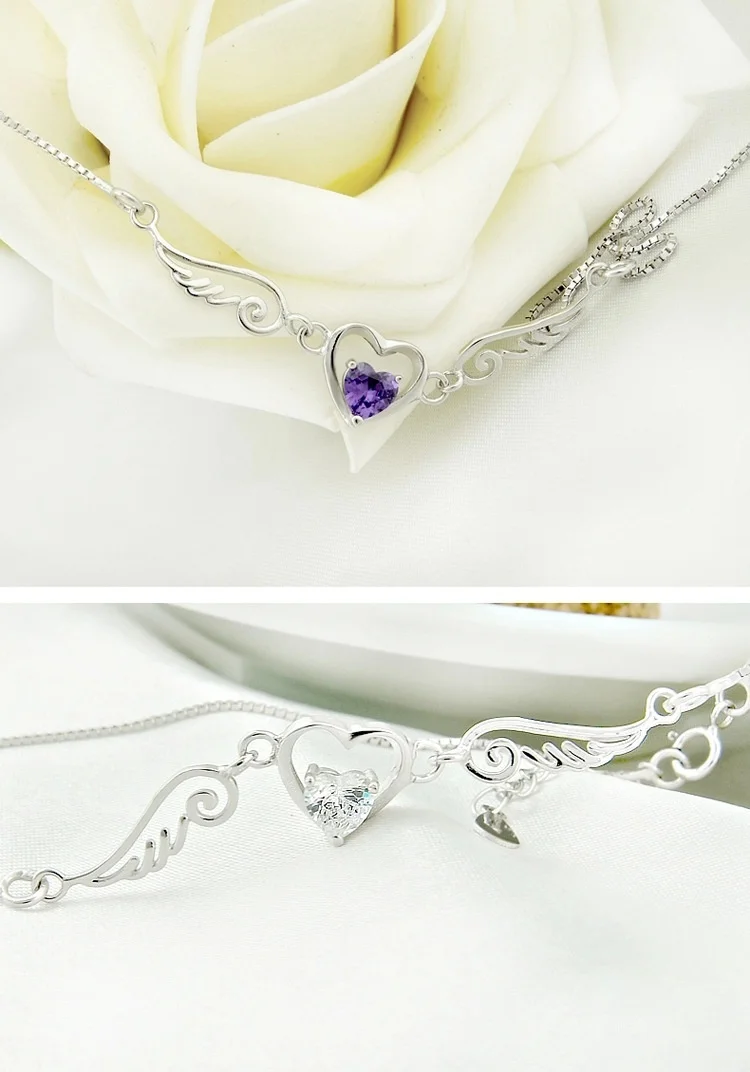 Женское ожерелье с подвеской в виде ангелов мечты крыльев любви сердца подарок