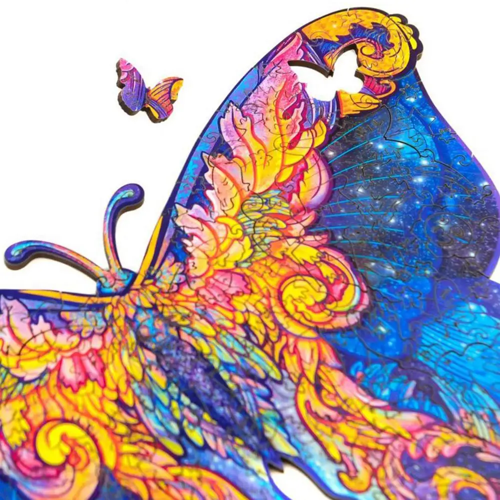 Уникальные деревянные пазлы с животными таинственные красочные бабочки 3D