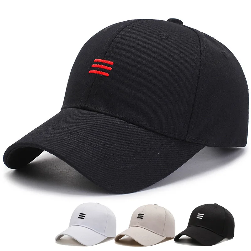 

2022 Hat Korean Version simple three horizontal bars embroidered Summer Baseball Men Women's fashion leisure sunshade Cap