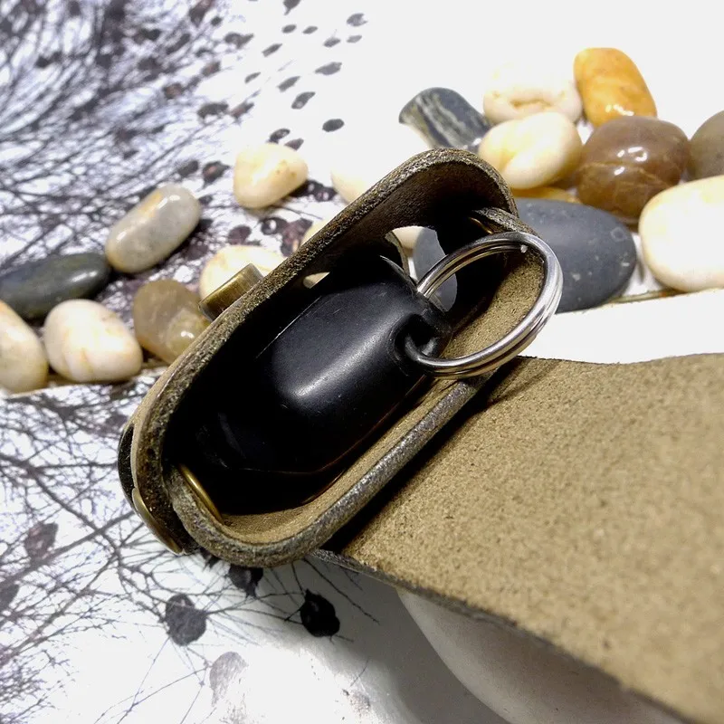 Blongk чехол для ключей с заклепками поясная сумка из натуральной кожи ручной